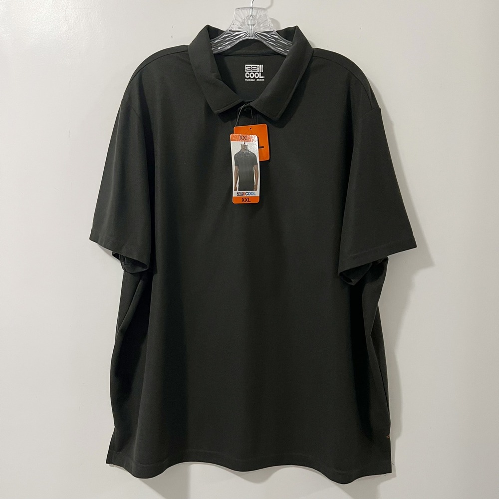 32‎ Degrees Cool Mens XXL Dark Gray Short Sleeve Pique Polo Shirt New With Tags